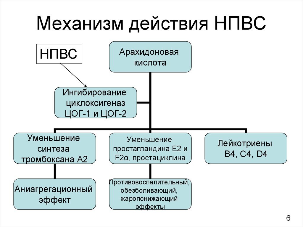 Механизм действия нпвс схема